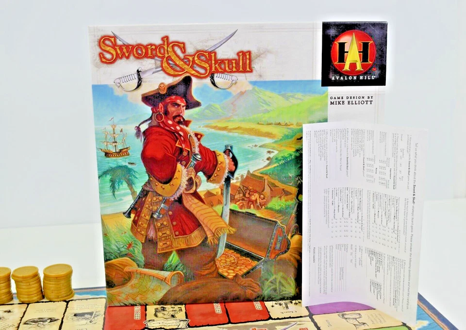 Avalon Hill Sword and Skull Board Game 100% Complete Pirates and Treasure - Image 4 of 4