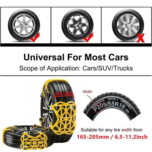 For Honda 6pcs Car Wheel Tire Snow Ice Chains Anti Slip Tyre Chain TPU Anti-skid - Picture 5 of 12