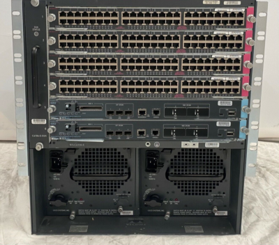 Cisco Catalyst 6506 2x VS-S2T-10G 4x WS-X6848-TX-2T Switch 