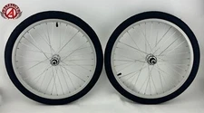 ALTALINE 20" X 1.50 ALLOY BMX FRONT & FREEWHEEL RIMS W/ SEMI-SLICK TIRES.