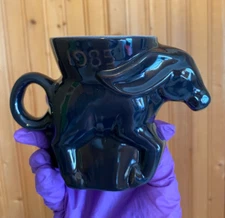 FRANKOMA POTTERY VTG Collectible political Democratic mug 1985 shaped donkey