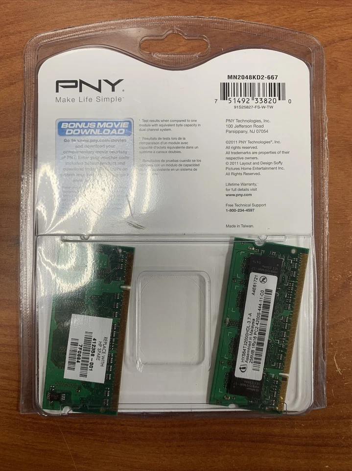 2GB 2x1GB PC2-5300 PNY 64A0TFTHE-HS DDR2-667 PERFORMANCE RAM MEMORY KIT - Image 2 of 2