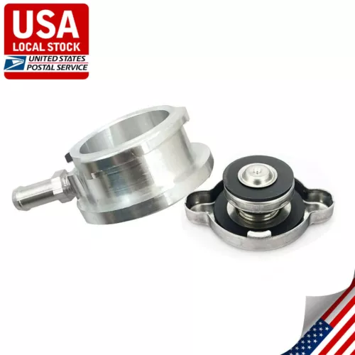 ? Aluminum Weld-On Radiator Filler Neck 32mm 1.25" ID With 1.1 Radiator Cap