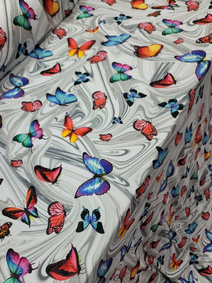 Tela de arte de pintura de insectos mariposa por yarda - Colección de flores de cuchara Foto 4 de 4