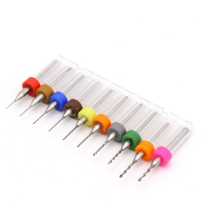 10pcs mini drill 0.3 - 1.2mm set PCB SMT CNC Dremel Proxxon engraving milling machine 