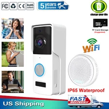 Wireless Security Smart WiFi Doorbell Intercom Video Camera Door Ring Bell Chime
