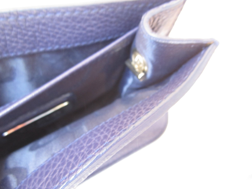 FURLA Navy Blue Saffiano Pebbled Leather Mini Julia Chain Crossbody Bag w/Key - Picture 11 of 13