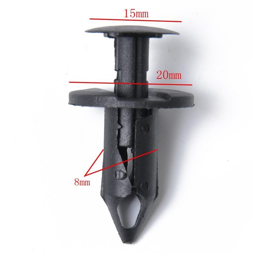 50pcs Universal Black Auto Car Plastic Rivet Fastener - Push Pin Clip ...