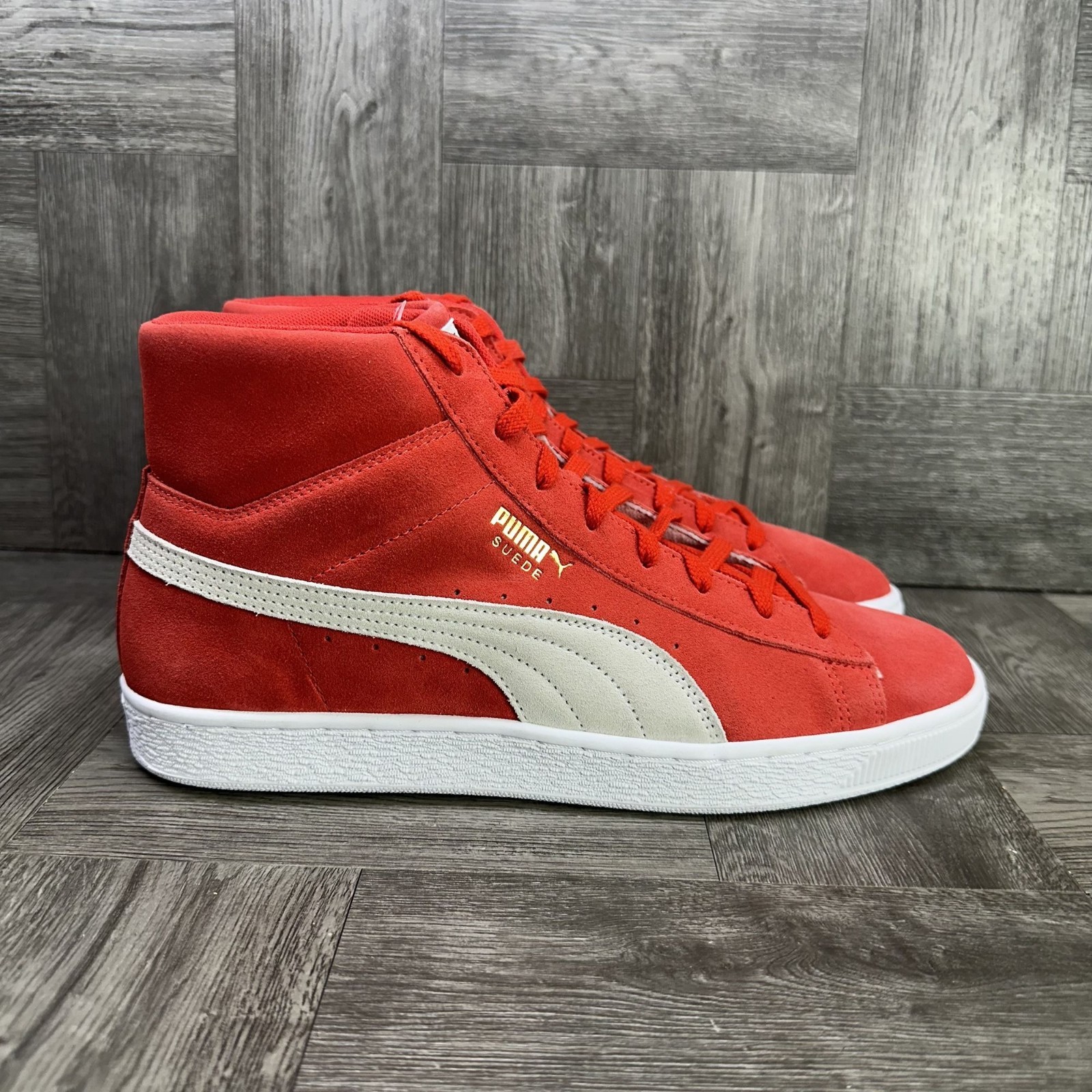 Puma Suede Mid 21 Men's size 12 High Risk Red Casual Shoes 380205-03
