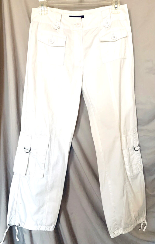 on n'est pas des anges! women’s capri 3/4 cargo pants Cotton White Sz.4 (2)