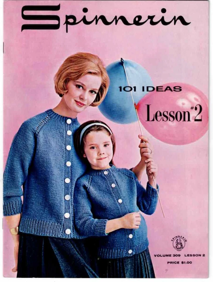 Spinnerin Knitting Pattern Booklet 101 Ideas Lesson 2 1960's VTG Fashion Photos - Image 2 of 4