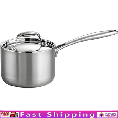 #ad Tri Ply Stainless Steel Saucepan Induction Oven Safe Easy Clean 1.5 Qt New $53.06