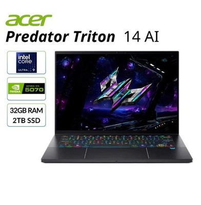 Acer Predator Triton 14 AI Copilot+ 14.5'' Touch Laptop Ultra 9 32GB 2TB RTX 5070