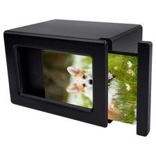 4.3 4.1in Wooden Funeral Cremation Urn with Photo Frame Black For Dogs And Cats