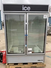New 2023 54" True GDIM-49NT-HC~TSL01 Glass 2 Door Bag Ice Merchandiser Indoor Fr