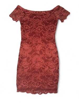 Ambiance Red Lace Off Shoulder Bodycon Mini Dress Women's Size S | eBay