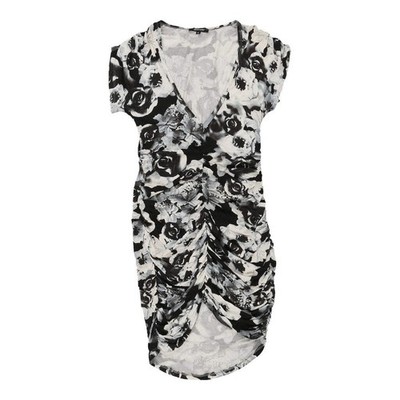 Denny Rose V-neck Dress - Small Black & White Cotton