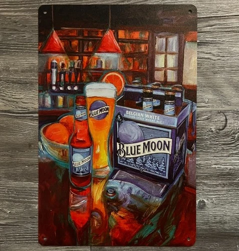 Blue Moon Beer 8 x 12 Vintage Novelty Metal Sign New!