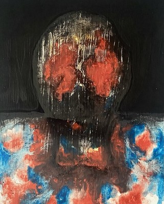  Seen Enough, Learned Enough  horror art watercolour, gouache & acrylic paint