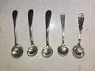5 Vintage Sterling Silver Mini Salt Spoons,S. Kirk & Son,El-Sil-Co.,22 Grams