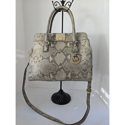 Gray Python Snakeskin Michael Kors Satchel Handbag W/Gold Hardware