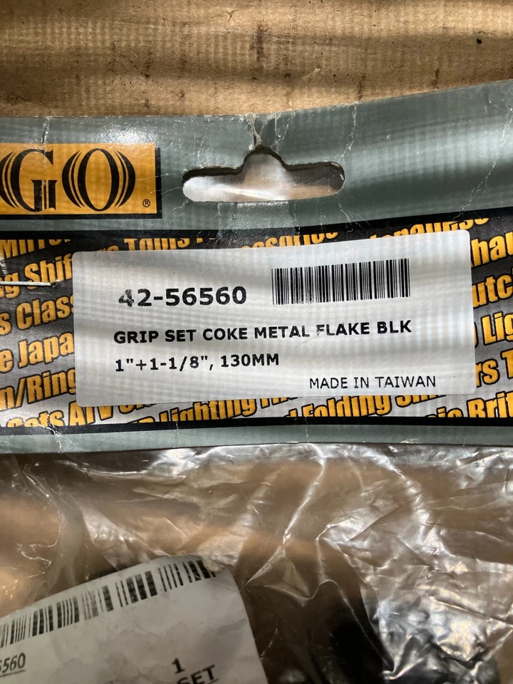 Punhos de mão em floco de metal preto picador cabeça de ferro Harley Shovelhead - Imagem 2 de 3