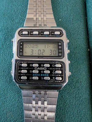Vintage Casio 246 CD-401 Databank Calculator Digital Watch WORKS.