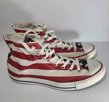Vintage Converse Chuck Taylor All Star Hi Sneakers USA Flag Size 9.5 Mens Shoes