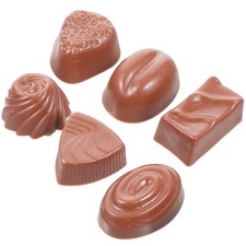 Reusable PVC Simulated Chocolate Model Set Coffee Color DIY Display 6Pcs
