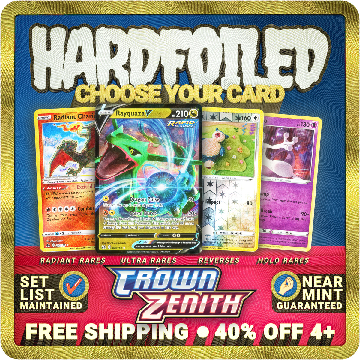 Pokémon CROWN ZENITH: Choose Your Card! REVERSE/HOLO/ULTRA RARE/RADIANT RARE NM