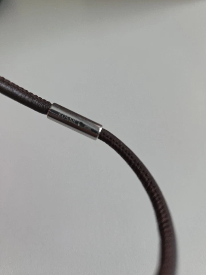 Pulseira magnética feminina de couro fóssil aço amuletos de diamante multicolorido 7,5 pol - Imagem 3 de 3