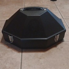 Black Plastic Vintage Style Hat Box Hard Case with Handle and Latches