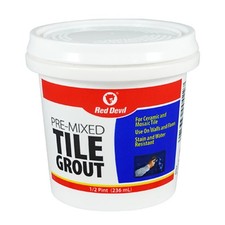 Red Devil 0422 Pre-Mixed Tile Grout - Professional Quality, 1/2 Pint, White