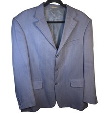 Oscar De La Renta 100 Silk Blue Sport Jacket Blazer Sz 43R Classy Luxury