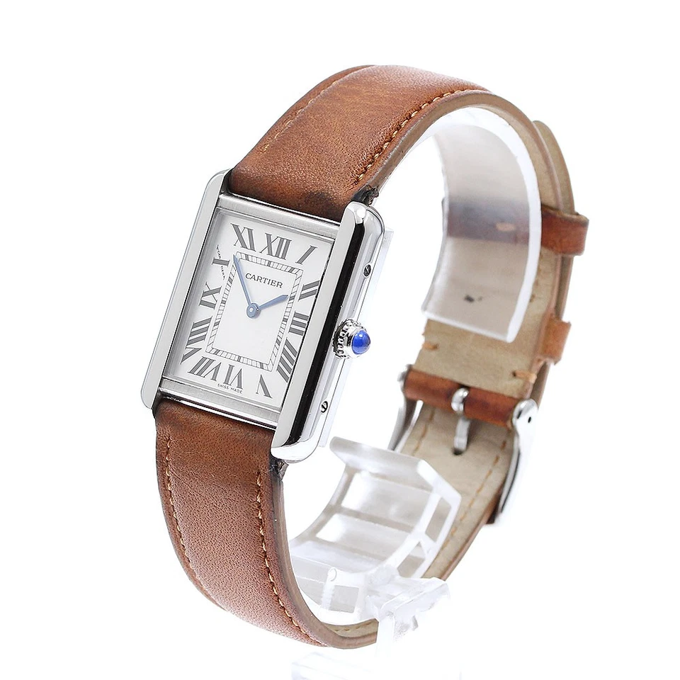 Reloj de cuarzo para dama CARTIER Tank solo SM W1018255 esfera plateada_905198 Foto 2 de 4