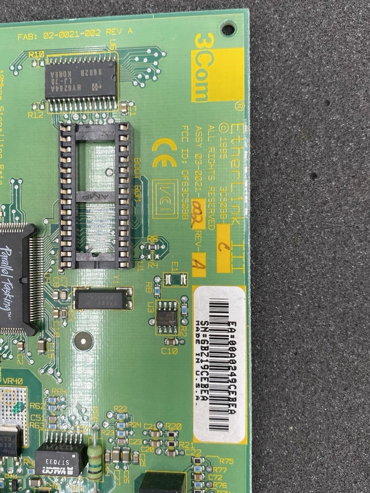 3Com ISA Etherlink III 3C509B-C 0021-002 REV-A BNC Network Card Ethernet LAN 199 - Image 3 of 4
