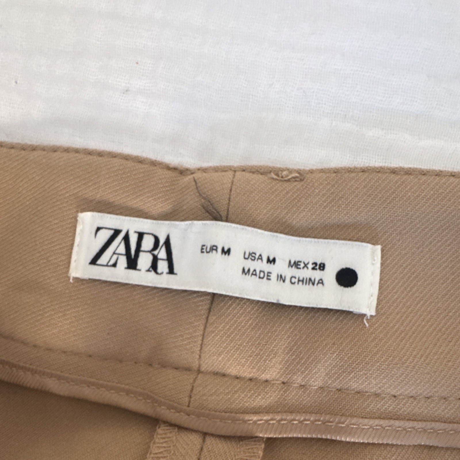 Zara Beige Women's Flat Front Solid Pattern Pants… - image 2