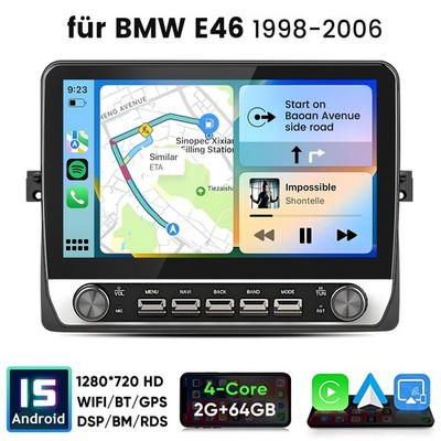 Android 15 Carplay Autoradio Für BMW 3er E46 1998-2006 GPS Navi WIFI BT SWC DSP