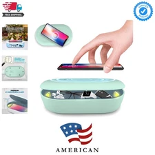 Elegantly Green UV Light Sanitizer Box with Wireless Charging for Phones & More