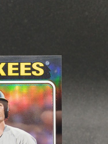 2024 Topps Heritage High Jon Berti rifrattore cromato nero #12/75 Yankees - Foto 4 di 6