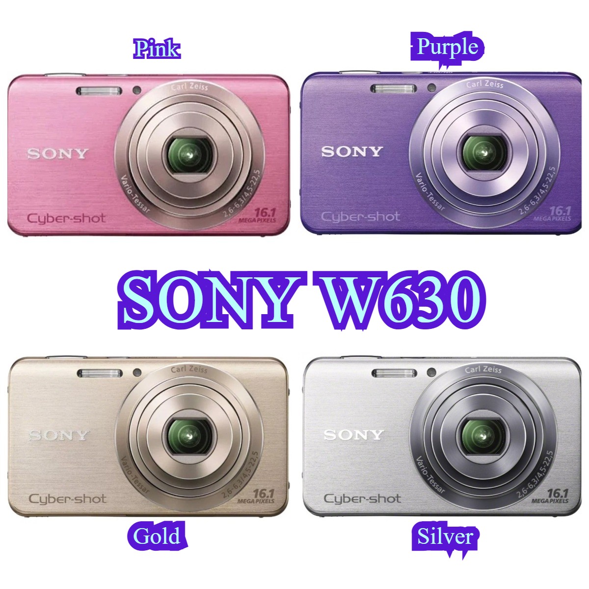 Sony Cyber-shot DSC-W630 Digital Camera 16.1 MP 5x Optical Zoom with Accessories