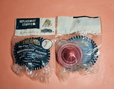 2 Vintage NOS Thermos Replacement Stopper Polly Red Top  No. 727