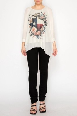 Origami Apparel Texas Design Tunika Top OLS-4821