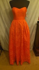 JULES AND CLEO ORANGE WOMENS FORMAL WEDDING PROM HOMECOMING DRESS GOWN SIZE 0