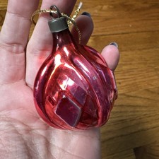 Vintage Heidt Premier Round Bumpy Outdent Blown Glass Ornament Pink Rare 30s
