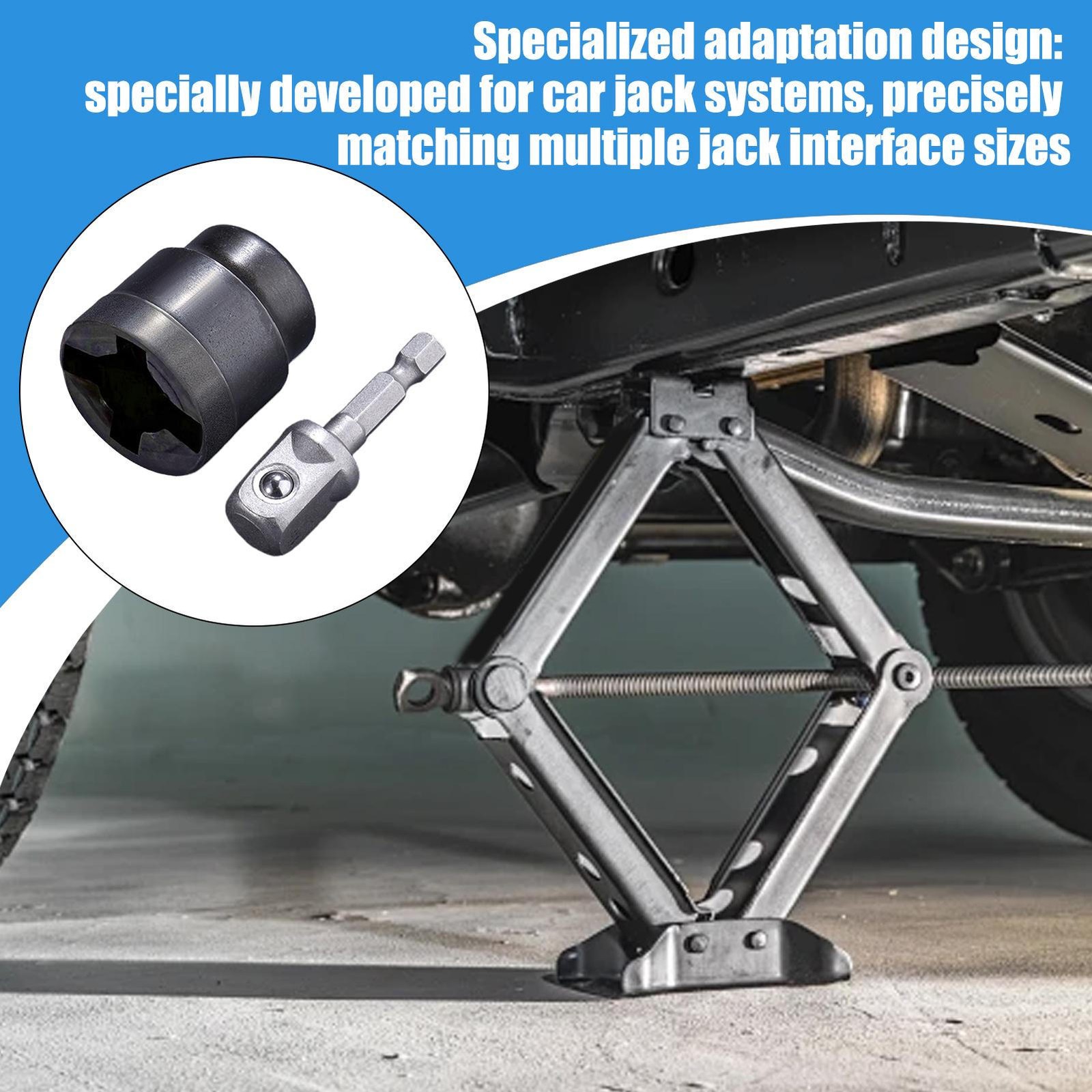 Rv Jack Socket Drill Adapter Socket Rustproof Converter For Scissor Car Jack