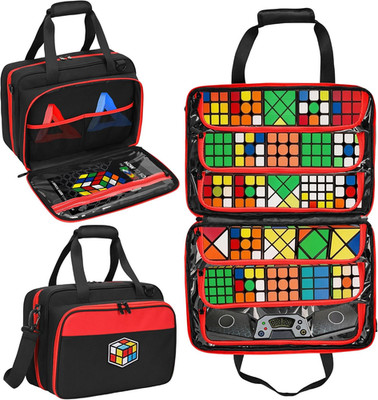 Speed Cube Case Holds 30+ Cubes and Timer with Shoulder Strap | Puzzle Cube Stor