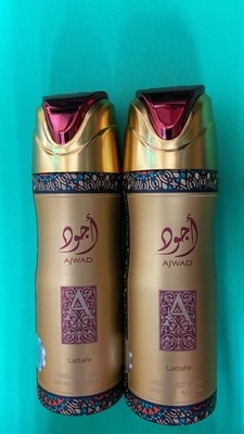 Pack of 2 Lattafa Ajwad Perfume Spray / Body Spray Unisex - 200 ml or 6.67 floz