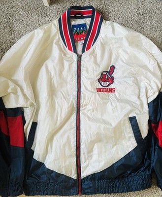 Original Cleveland Indians Vintage Satin Bomber Jacke XL