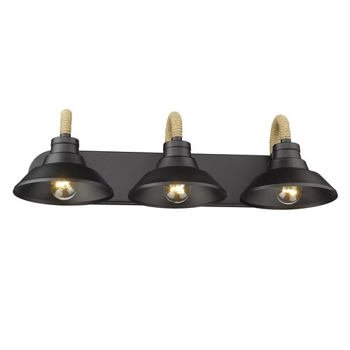 Golden Journey 3-Light Bathroom Vanity Light in Natural Black - Picture 3 of 5